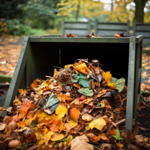 Fall garden cleanup composting