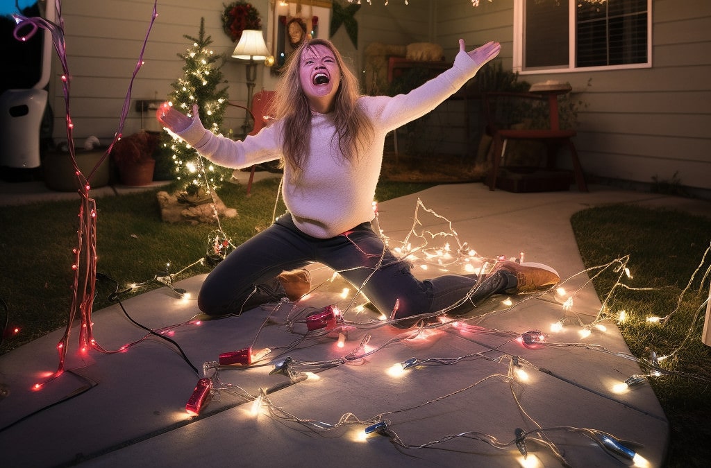 How This Broke-Ass Divorcée Installed Outdoor Shooting Star Christmas Lights Like a Pro