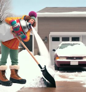Cooking spray snow clearing hack