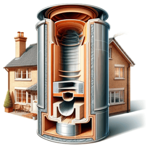 Interior structure of a chimney
