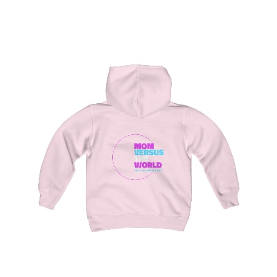 Pink Youth Hoodie with front and back design 