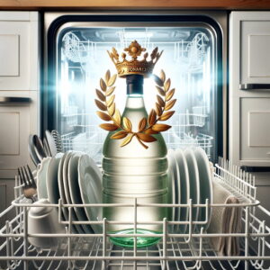 Vinegar is used to clean the dishwasher.