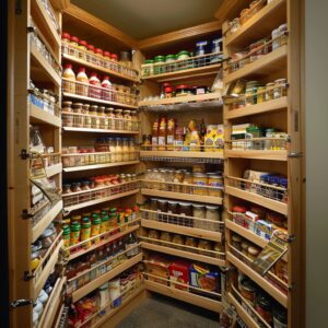 A model of kitchen organizing in an efficient and tidy pantry
